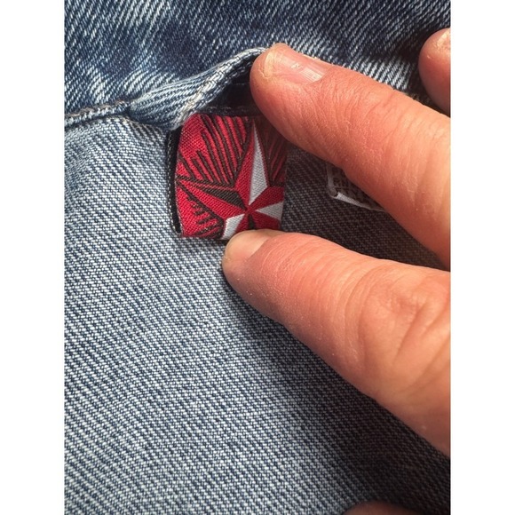 Vintage Marlboro Men's Medium Denim Jean Jacket Blue - Picture 4 of 5